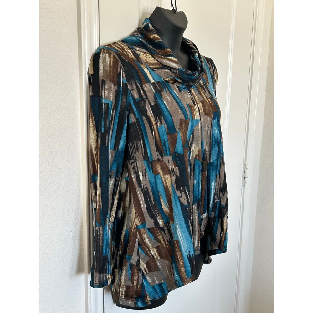 New directions multicolored long sleeve cowl neck sweater size XL - Picture 2 of 8